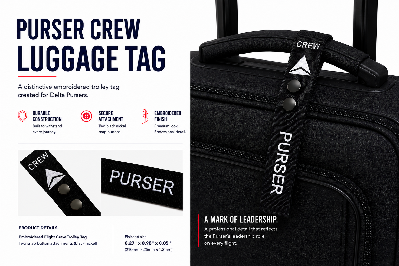 Purser Crew Luggage Tag